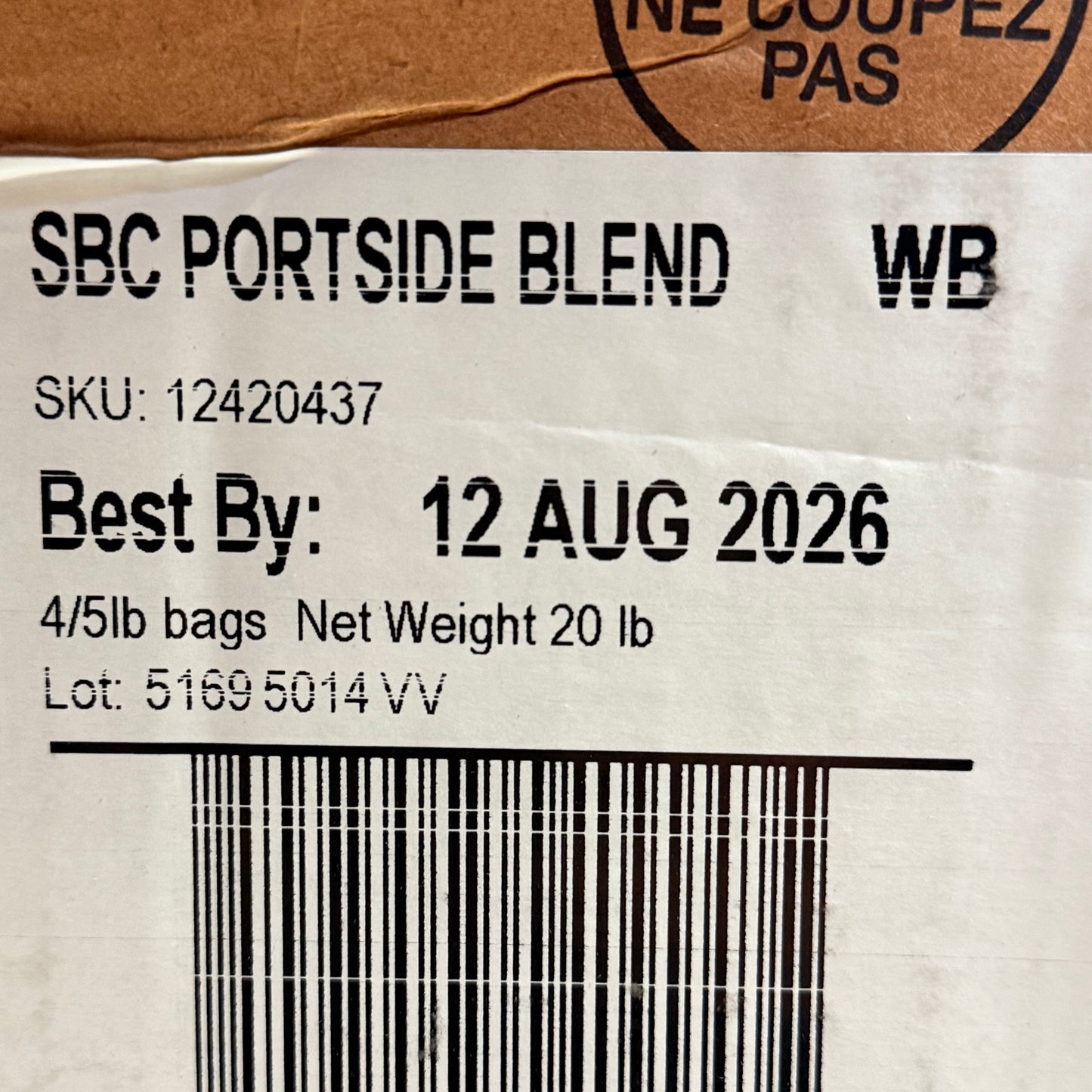 ZA@ SEATTLE'S BEST COFFEE (4 PACK) Portside Blend 5LB  BB 08/26 A
