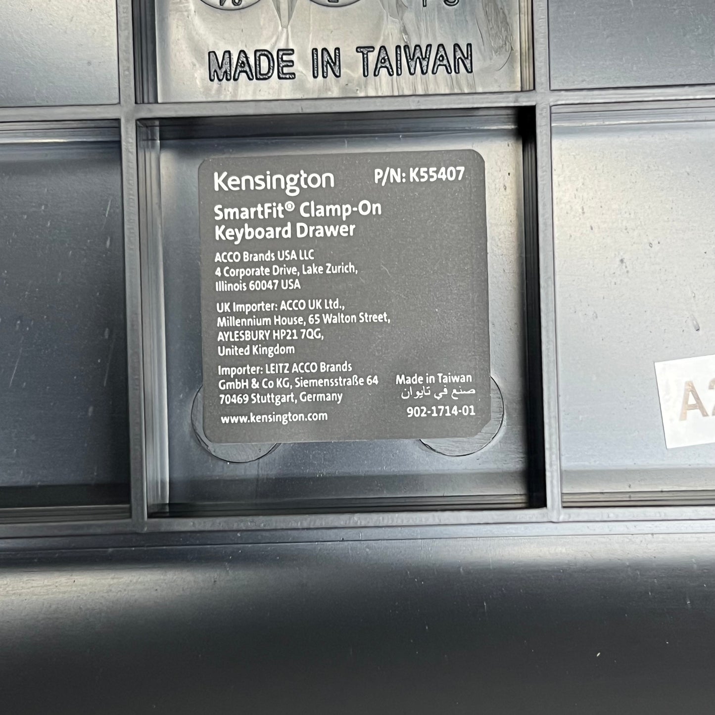 SMARTFIT Clamp-On Keyboard Drawer Smooth Moving Adjustable Black K55407WW