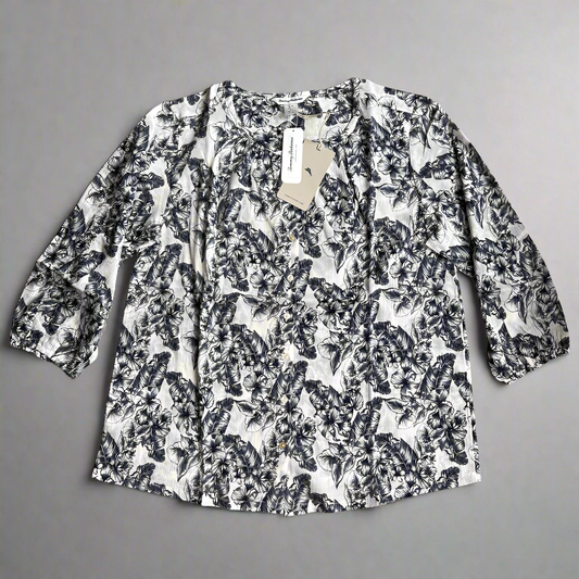 TOMMY BAHAMA Women's Tulia Blooms Top 3/4 Sleeve Coconut Size S (New)