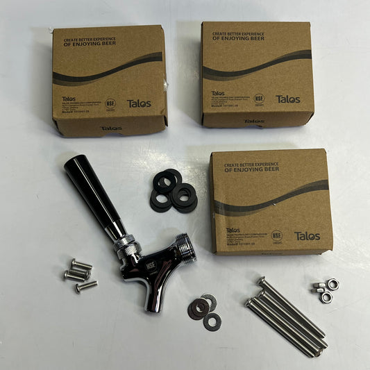 TALOS Stainless Steel 4-Tap Beer Tower W/ Column Chrome/Black 178TOWERQUAD