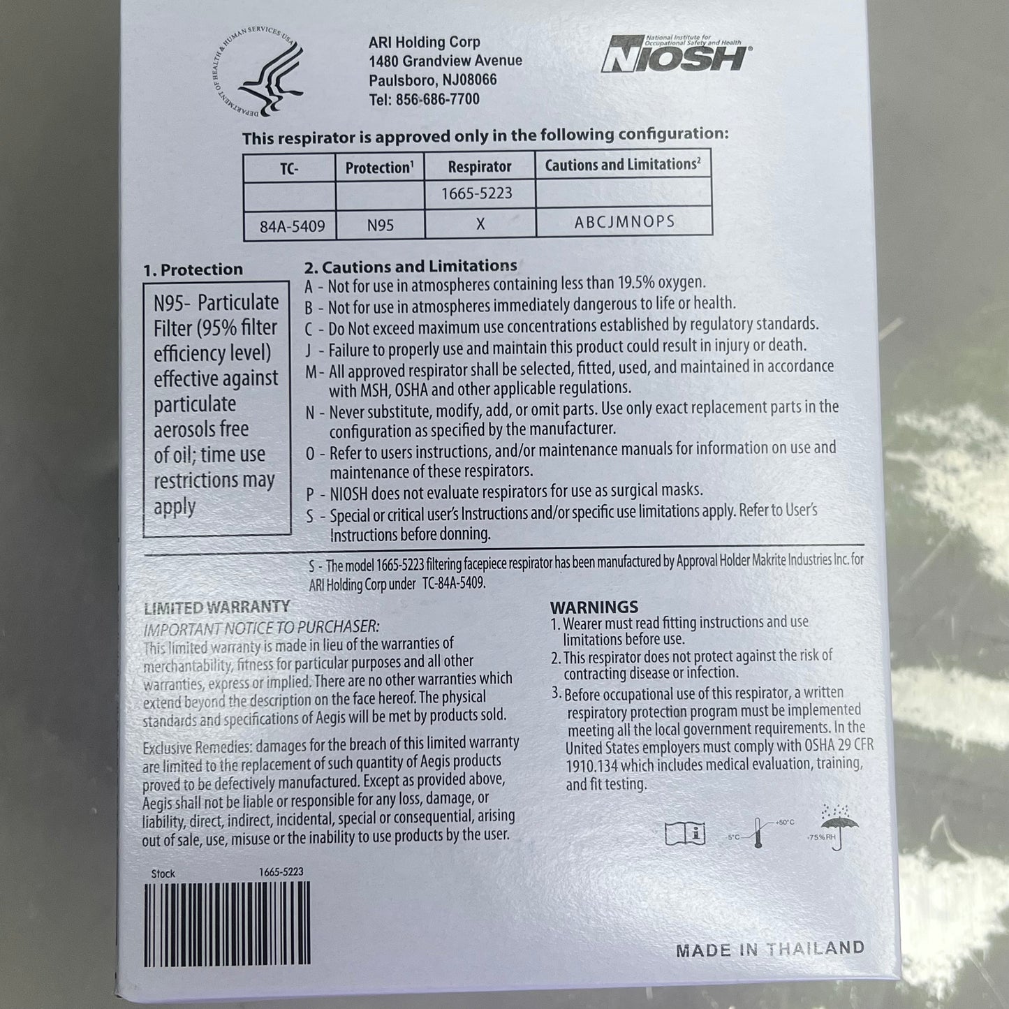 AEGIS (2 PACK, 10 per Box) N95 Disposable Respirator & Exhalation Valve 152625