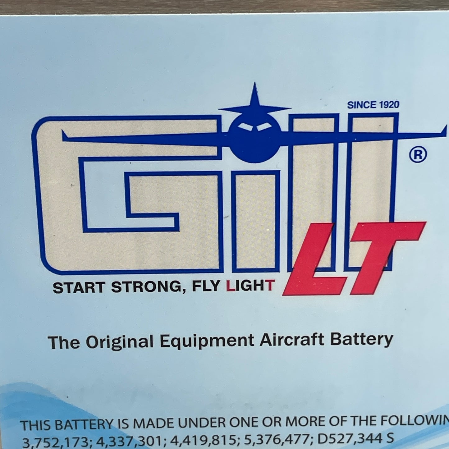 GILL LT The Original Equipment Aircraft Battery Sealed Lead Acid 24V 7638-44ST