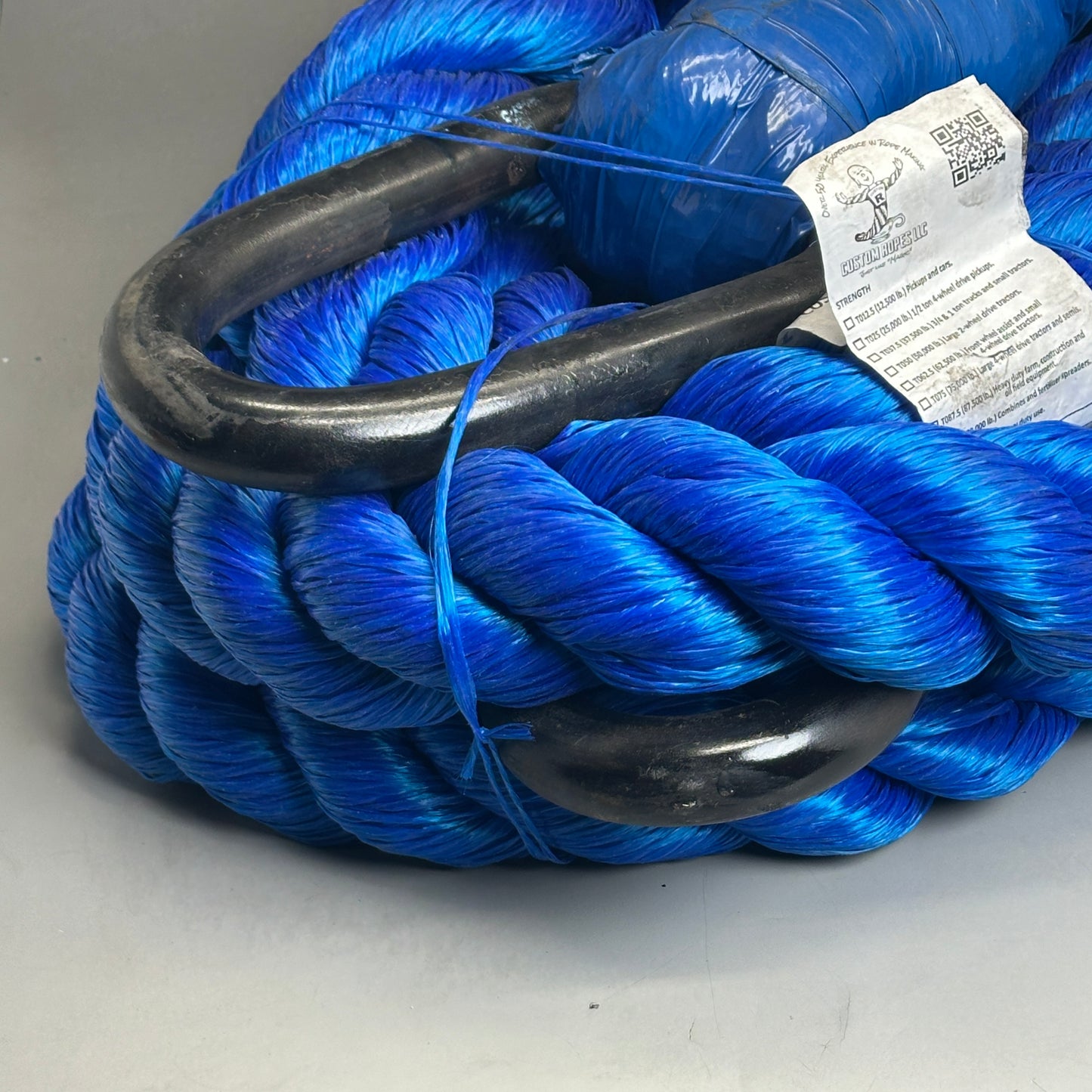 CUSTOM ROPES Heavy Duty Tow Rope 125,000 lb Capacity Blue T125