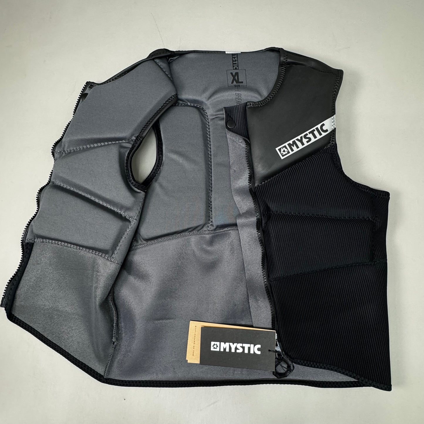 MYSTIC Block Impact Vest YKK Front-Zip & Clash Foam Sz XL Black 35005.200107