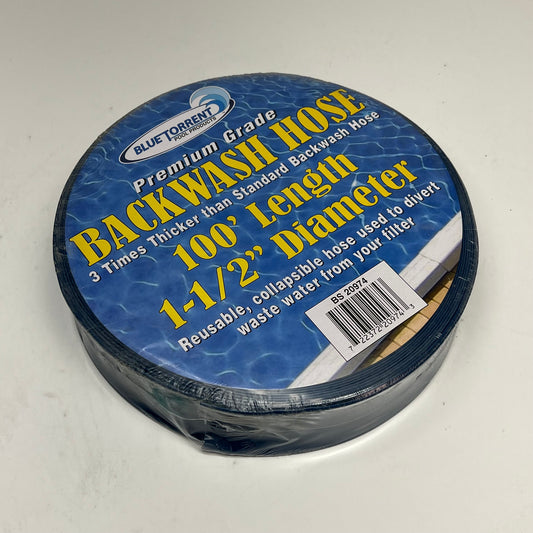 BLUE TORRENT Commercial Backwash Hose For Swimming Pools 100' Blue BS20974