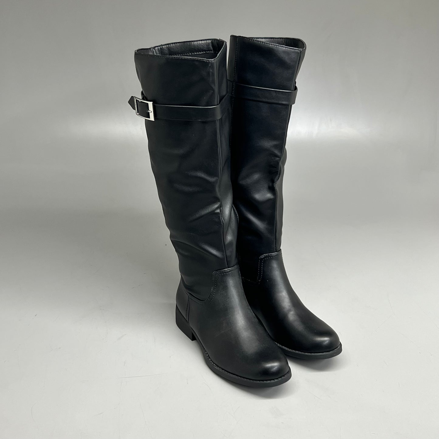 CHAPS Alda Style Riding Boots Faux Leather Women's Sz 7.5 M Black