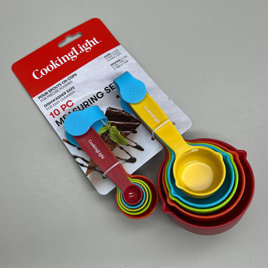 EPOCA Cooking Light 10 Peice Plastic Measuring Cups & Spoons Rainbow CLX01-K022