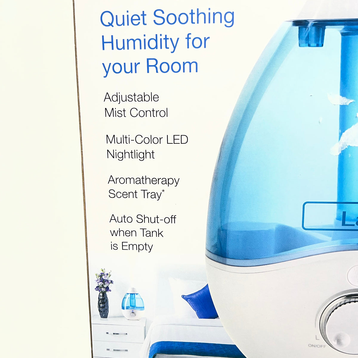 LASKO Ultra Sonic Cool Mist Humidifier 60hr Run Time Rooms Up To 300sq Ft White