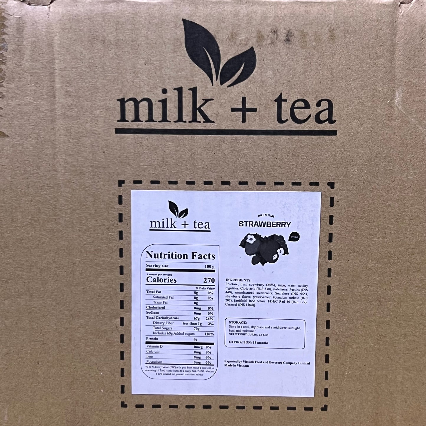 ZA@ Pallet of MILK + TEA Strawberry Tea 5.5Lbs BB 08/25 (AS-IS, Expired)