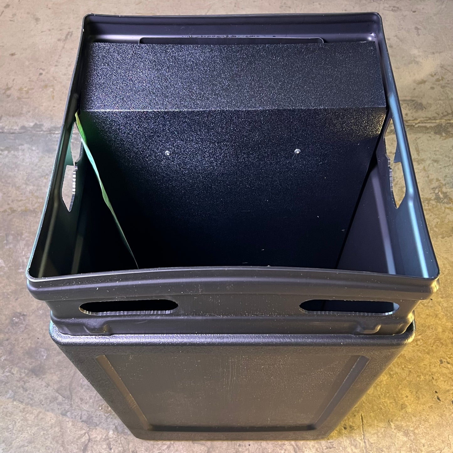 COMMERCIAL ZONE 28 Gallon Islander Series Black Harbor Square 1 Trash Can with Towel Dispenser, 755101
