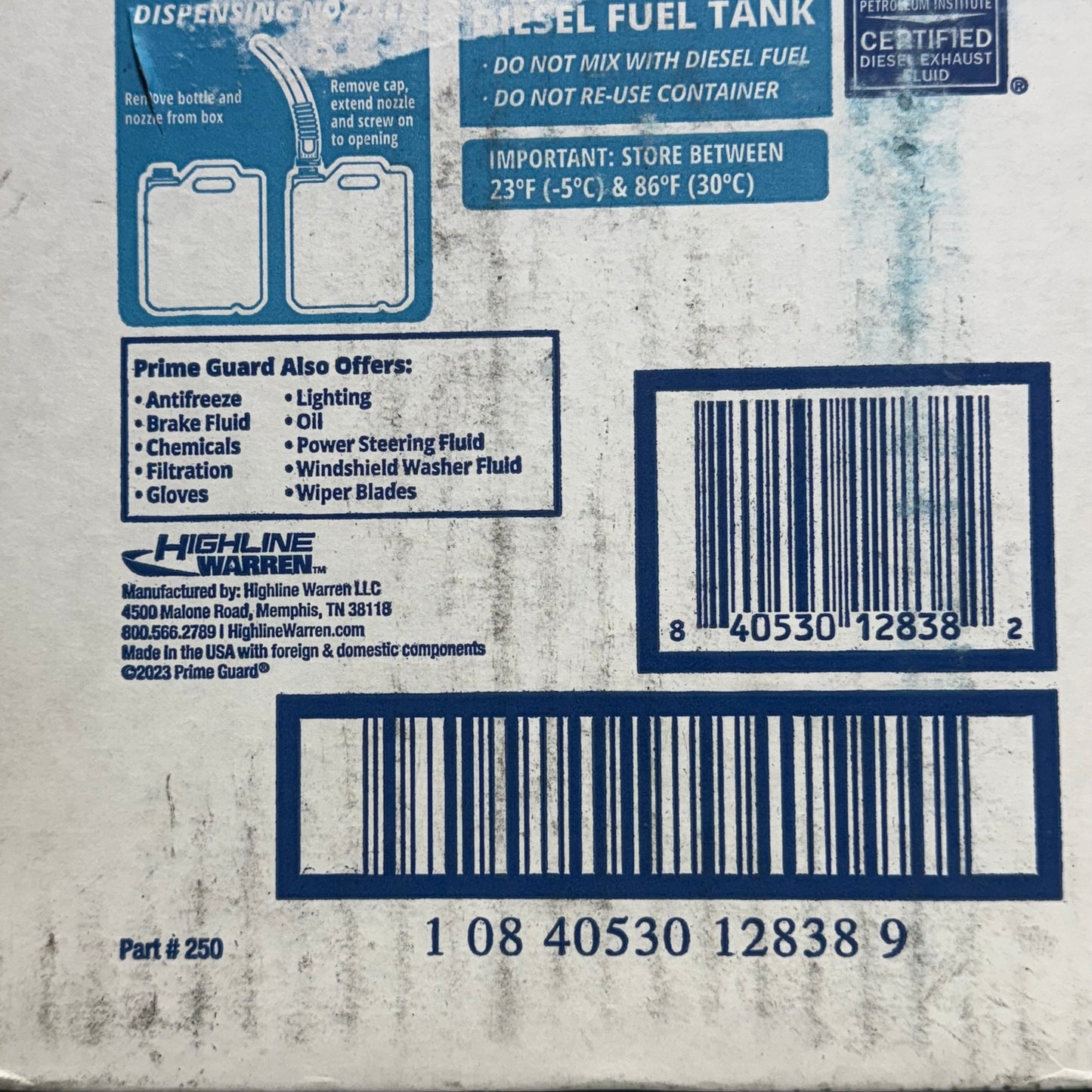 PRIME GUARD Ultrapure Diesel Exhaust Fluid 2.5 gal White PRIM00250