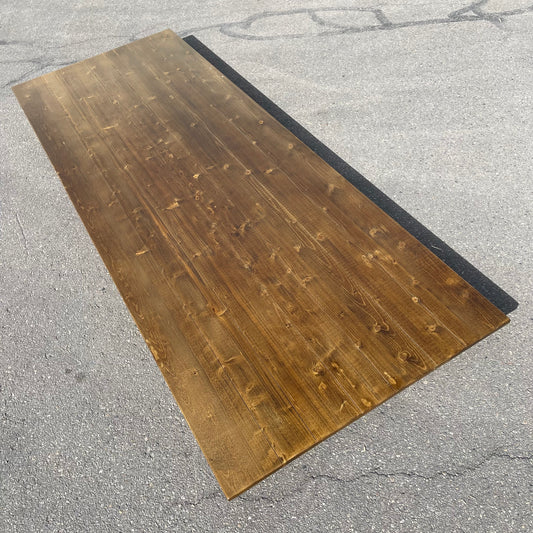 LANCASTER TABLE & SEATING Wood Standard Height Folding Table 9' Barrel Brown 164VYTB10840