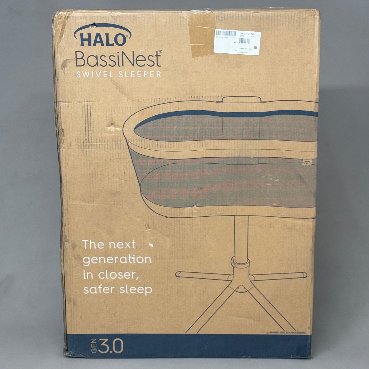 ZA@ HALO Bassinets Swivel Sleeper 2-in-1 System 360 Degree Swivel 3.0 Grey 4792 Slightly Damaged Box As-is E