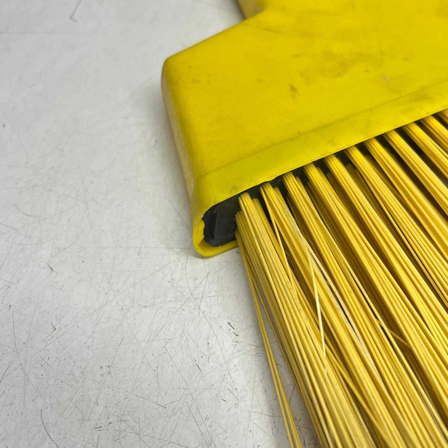 ZA@ WAXIE  (LOT OF 3) Sanitary Wood Handle Plastic Angled Upright Broom  41" Handle Yellow 2051291 (As-is)