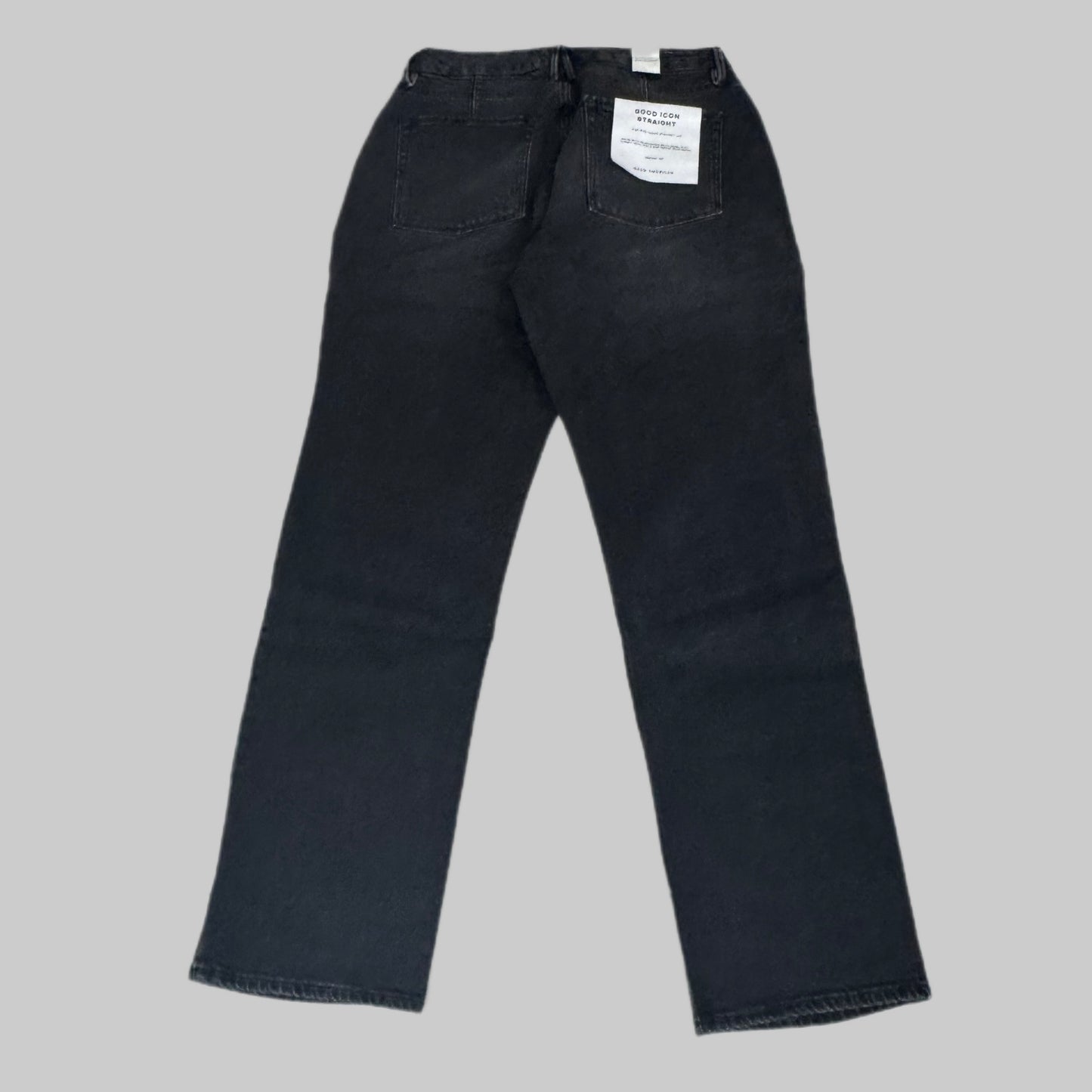 GOOD AMERICAN Good Icon Straight Jeans Women's Sz 12 Black376 GDS150B