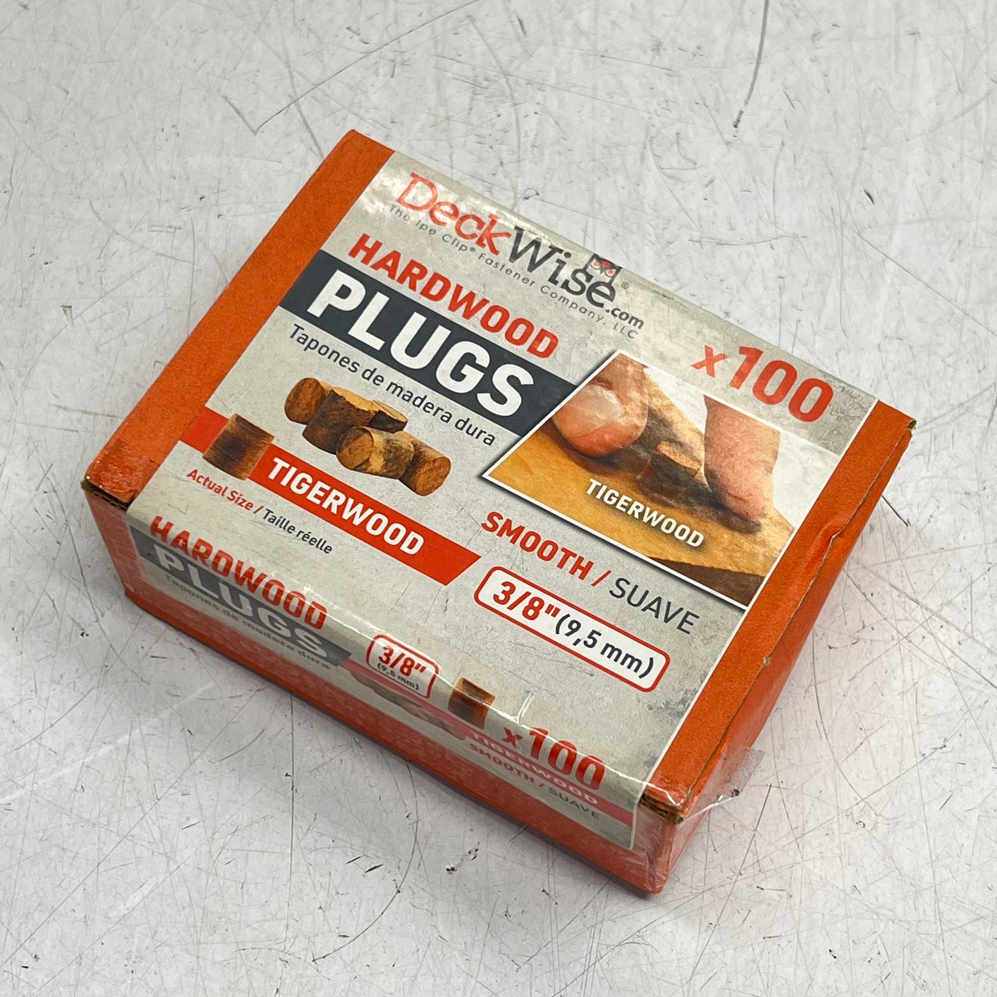 DECK WISE (2 PACK, 100 EACH) Hardwood Deck Plugs Tigerwood Smooth 3/8" Tan