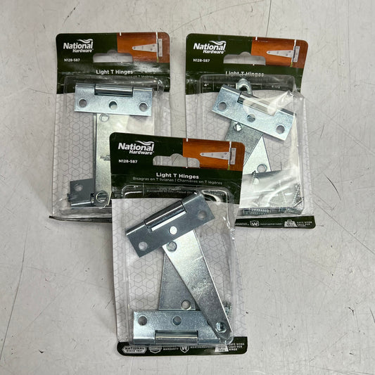 NATIONAL HARDWARE (3 PACK) T-hinge Steel & Zinc 2.24"W Frame Leaf 3/4"H N128-587