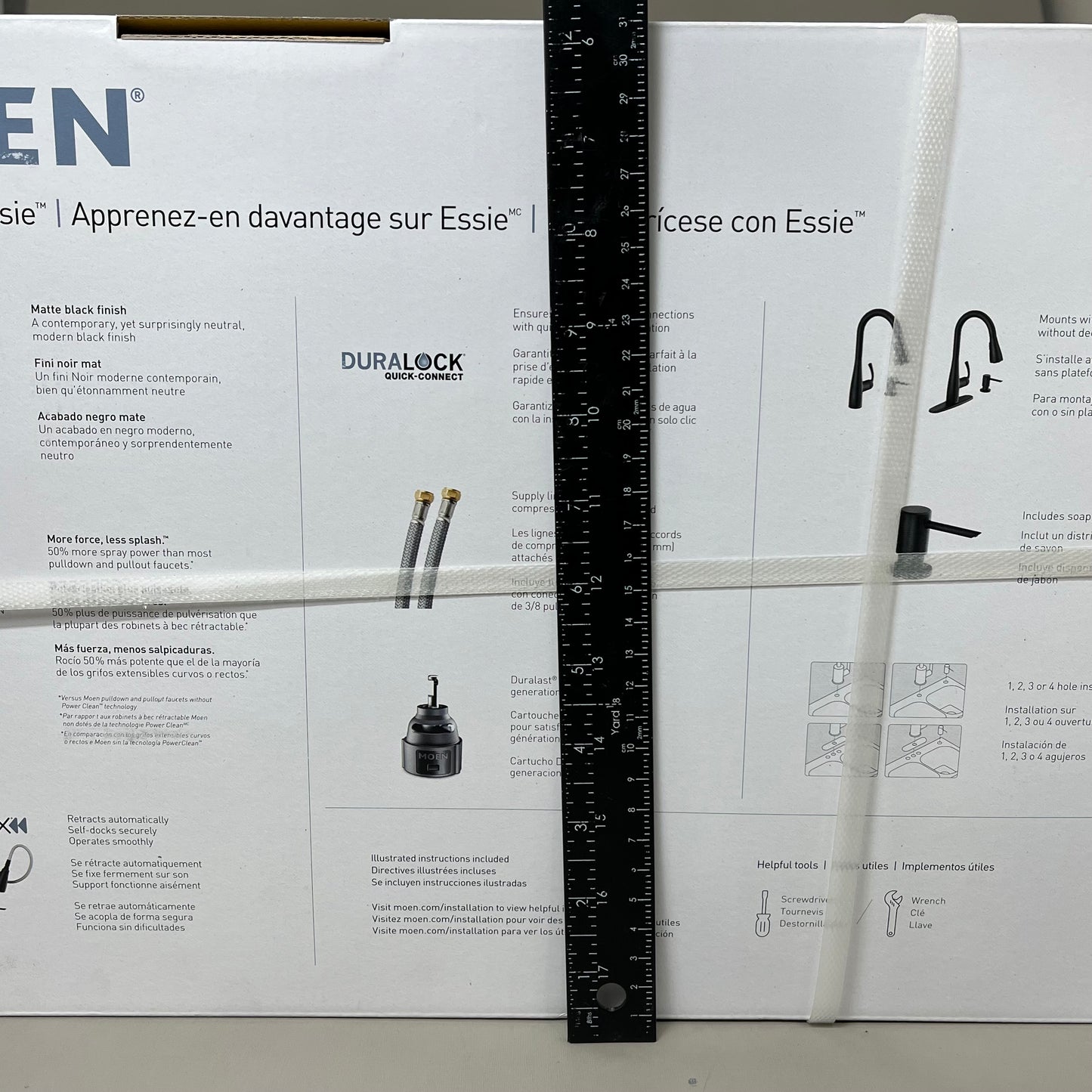 MOEN Essie 1 Handle Pulldown Kitchen Faucet 3/8" Connection Matte Black 87014BL