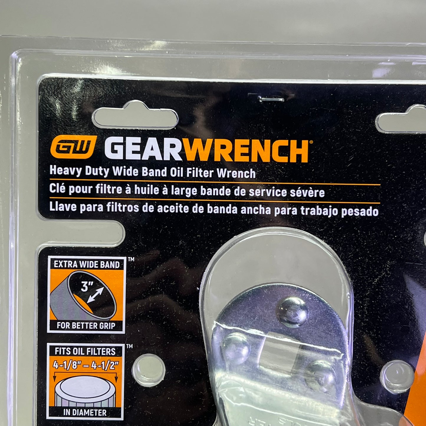 GEAR WRENCH Extra Wide Band Heavy-Duty Oil Filter Wrench 4-1/8" To 4-1/2"2320W