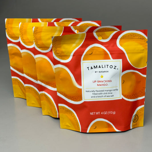 TAMALITOZ (4 PACK) Lip-Smacking Mango Naturally Flavored Mango Candy 4oz 09/25,