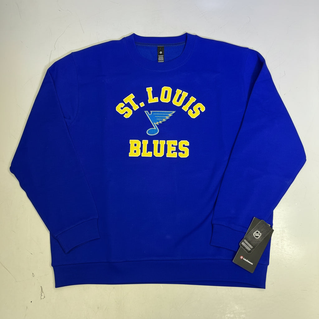 LULULEMON St. Louis Blues Steady State College Crewneck Men's Sz 2XL Cobalt Blue