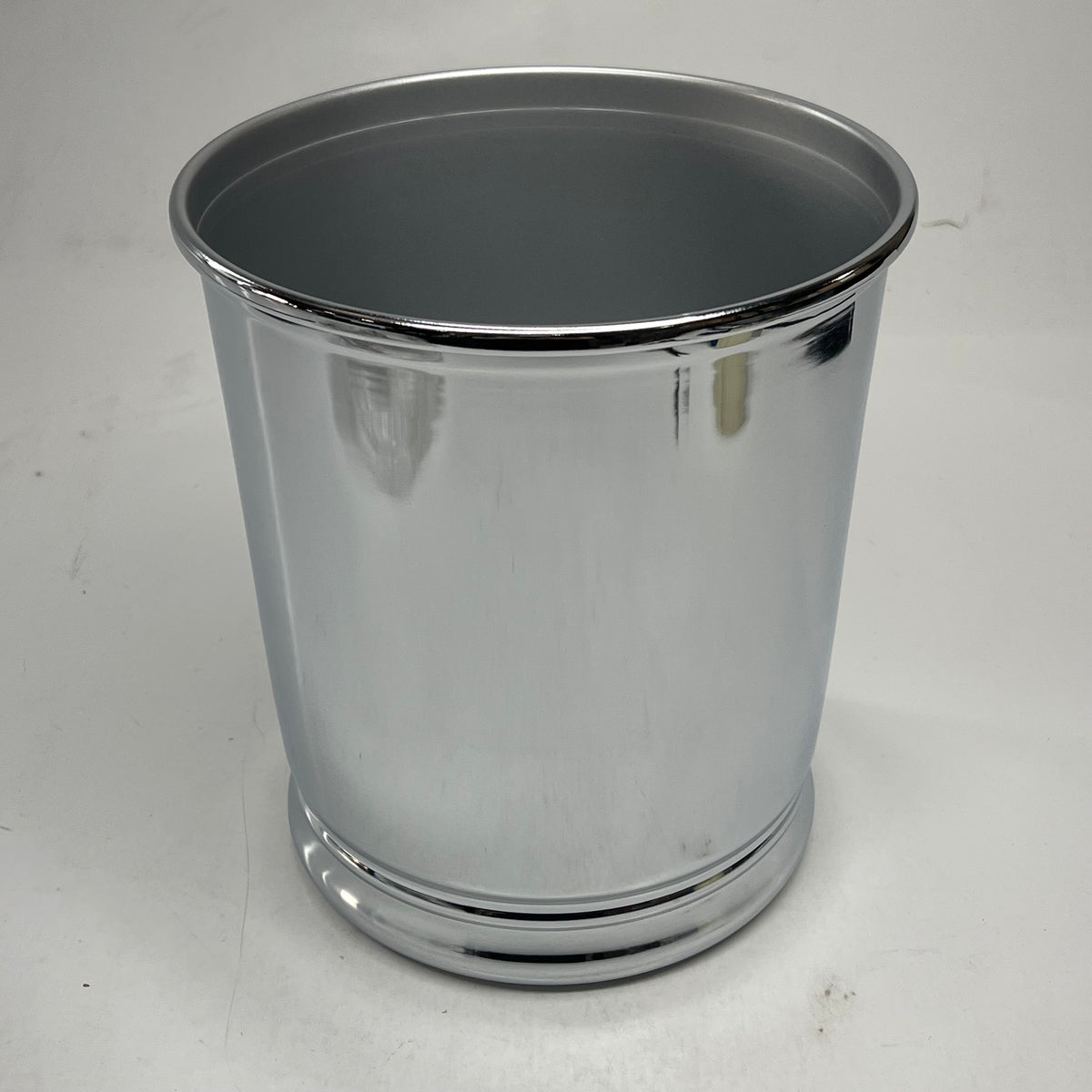 M DESIGN Restroom Waste Can W/ Padded Bottom 9"Dia x10"H Chrome RTA280