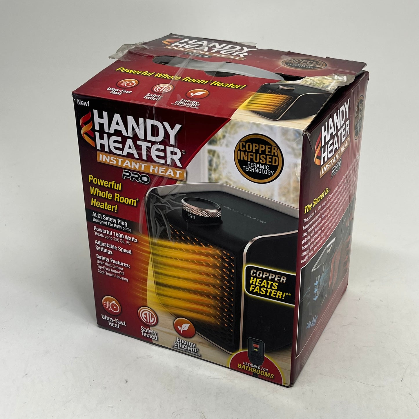 HANDY HEATER Electric Personal Space Heater Furnace 2 Settings Black (Used)
