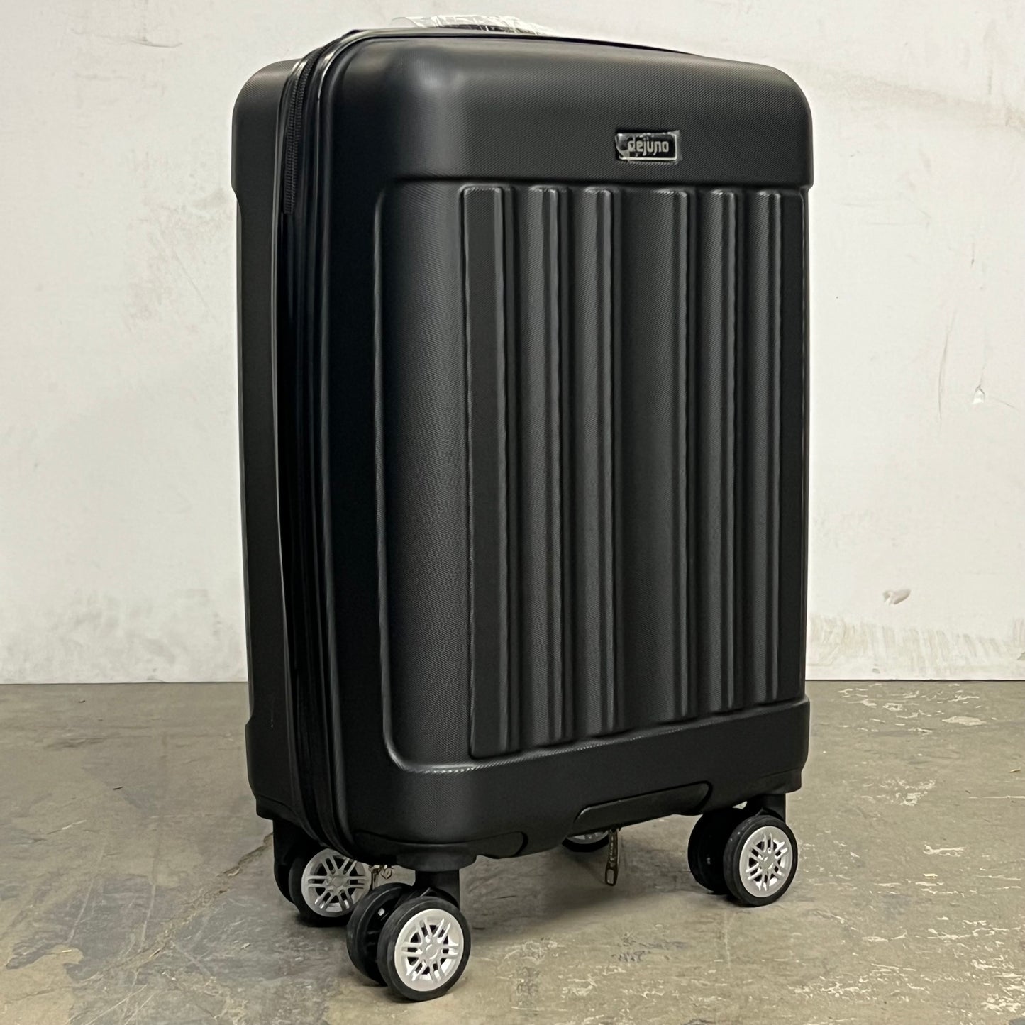 DEJUNO (3 PACK) Light Weight Expandable Spinner Rolling Suitcase Set BLACK