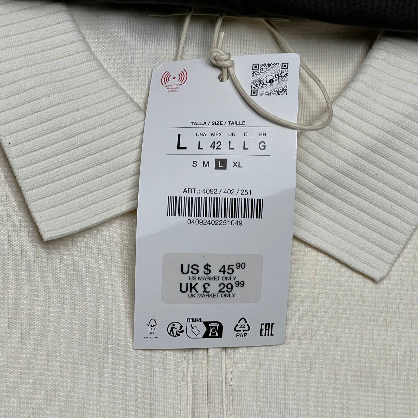 ZA@ ZARA Lot of Assorted Clothing Top & Bottoms Women's Sz L  Multicolor