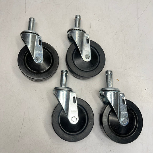METRO (SET OF 4) Swivel Stem Casters Resilient Rubber Wheel Treads 5" 5M