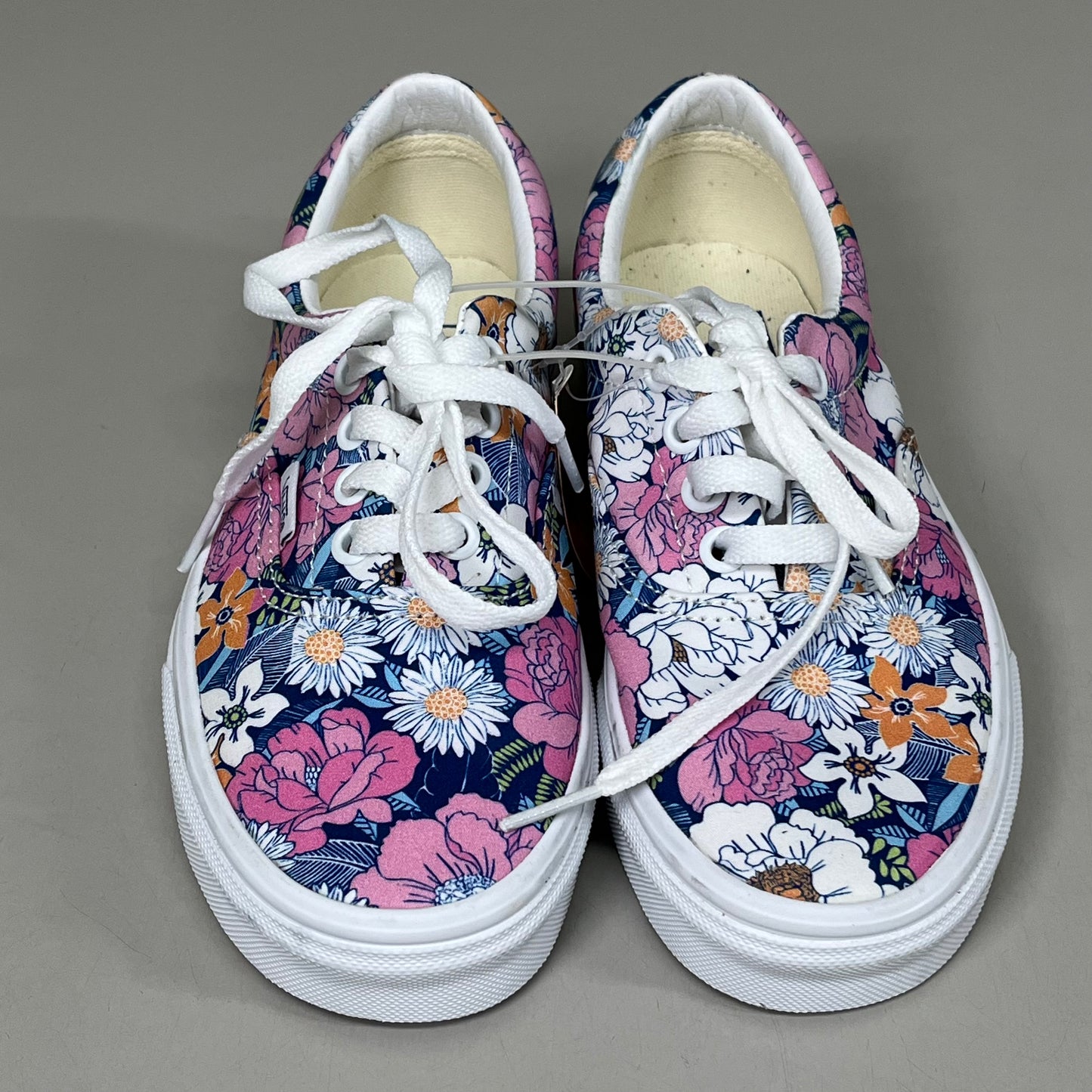 VANS Era Canvas Sneakers Women's Sz 5.0 Men's Sz 3.5 Blue & Pink Retro Floral