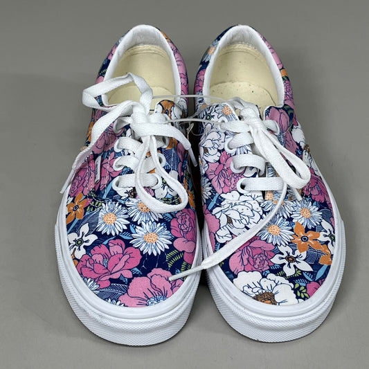 VANS Era Canvas Sneakers Women's Sz 5.0 Men's Sz 3.5 Blue & Pink Retro Floral
