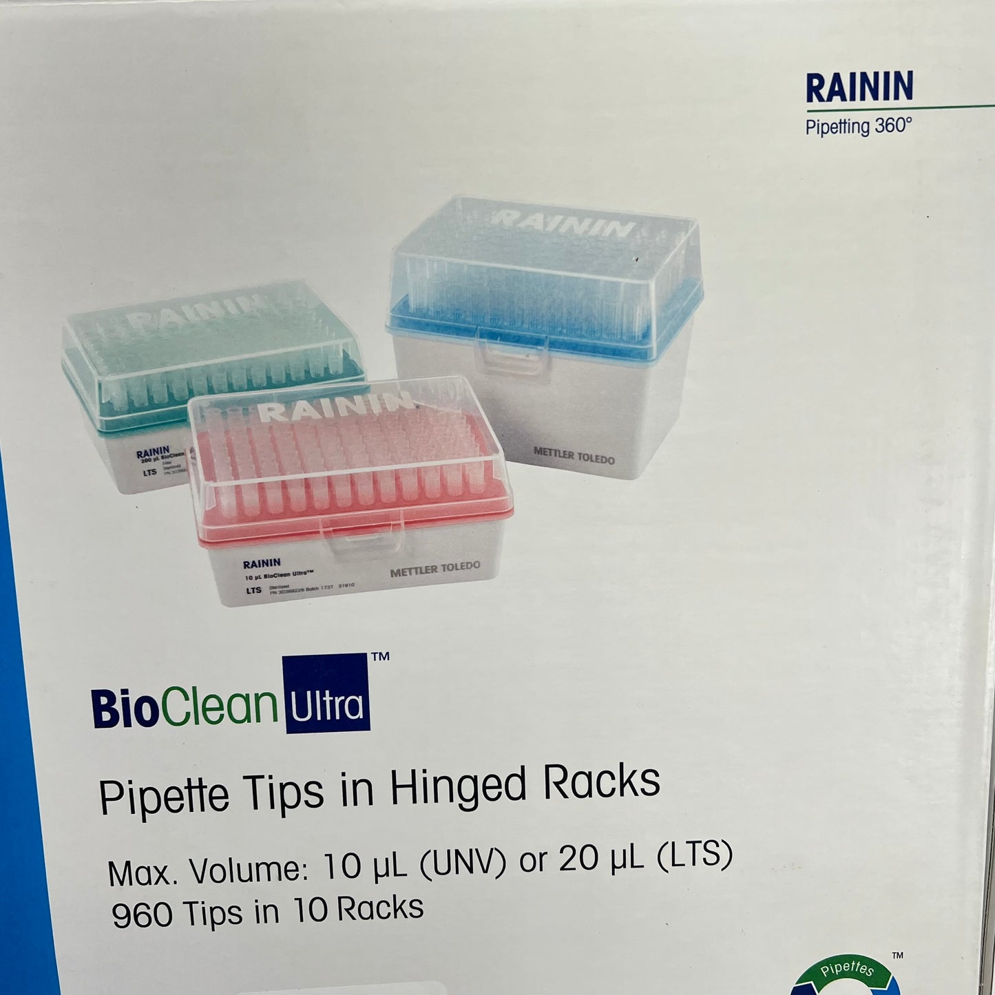 RAINN (10 PACK, 960 EACH) Pipette Tips Universal-fit  10 μL max vol 330389226