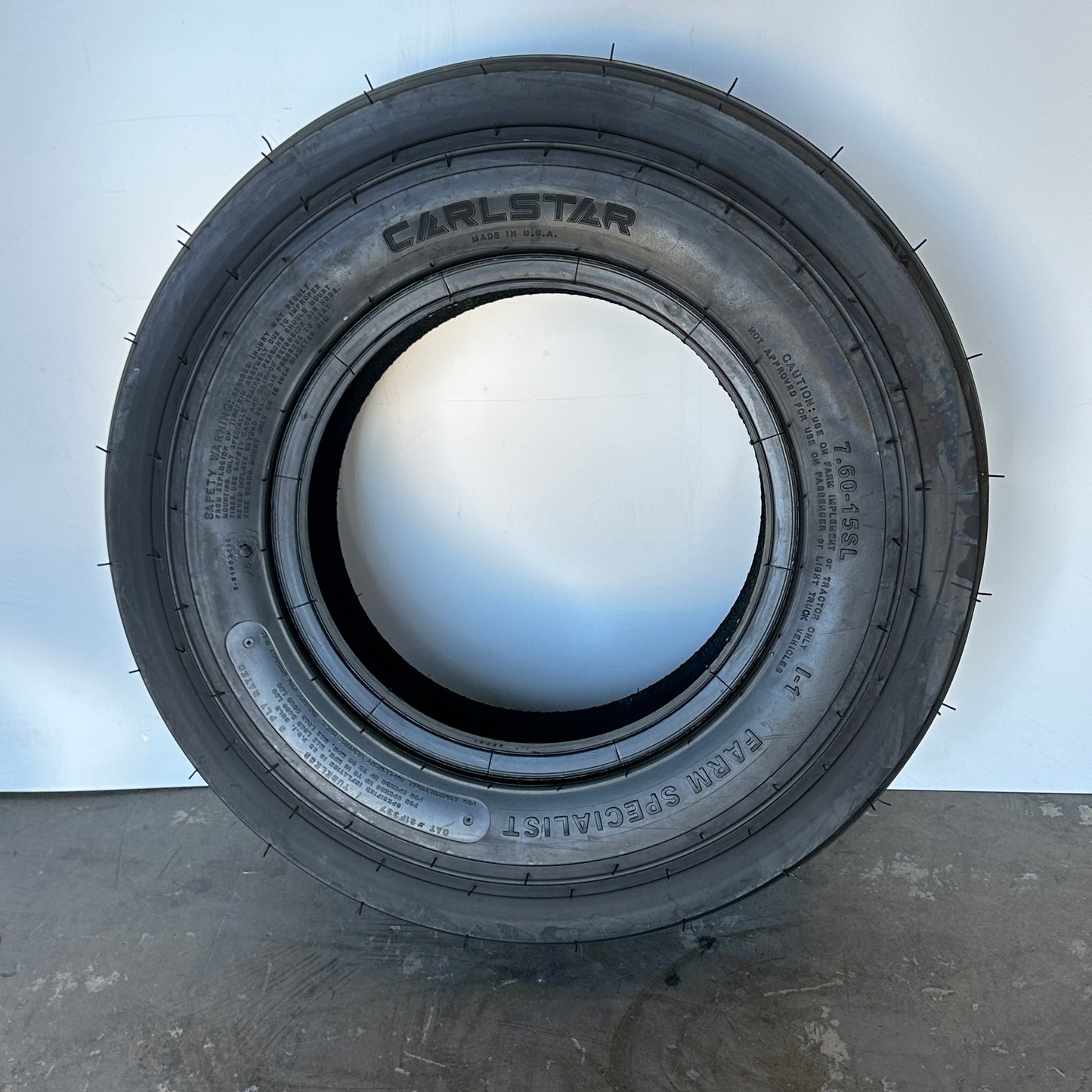 CARLSTAR Farm Specialist I-1  7.60-15SL Tire 51F337