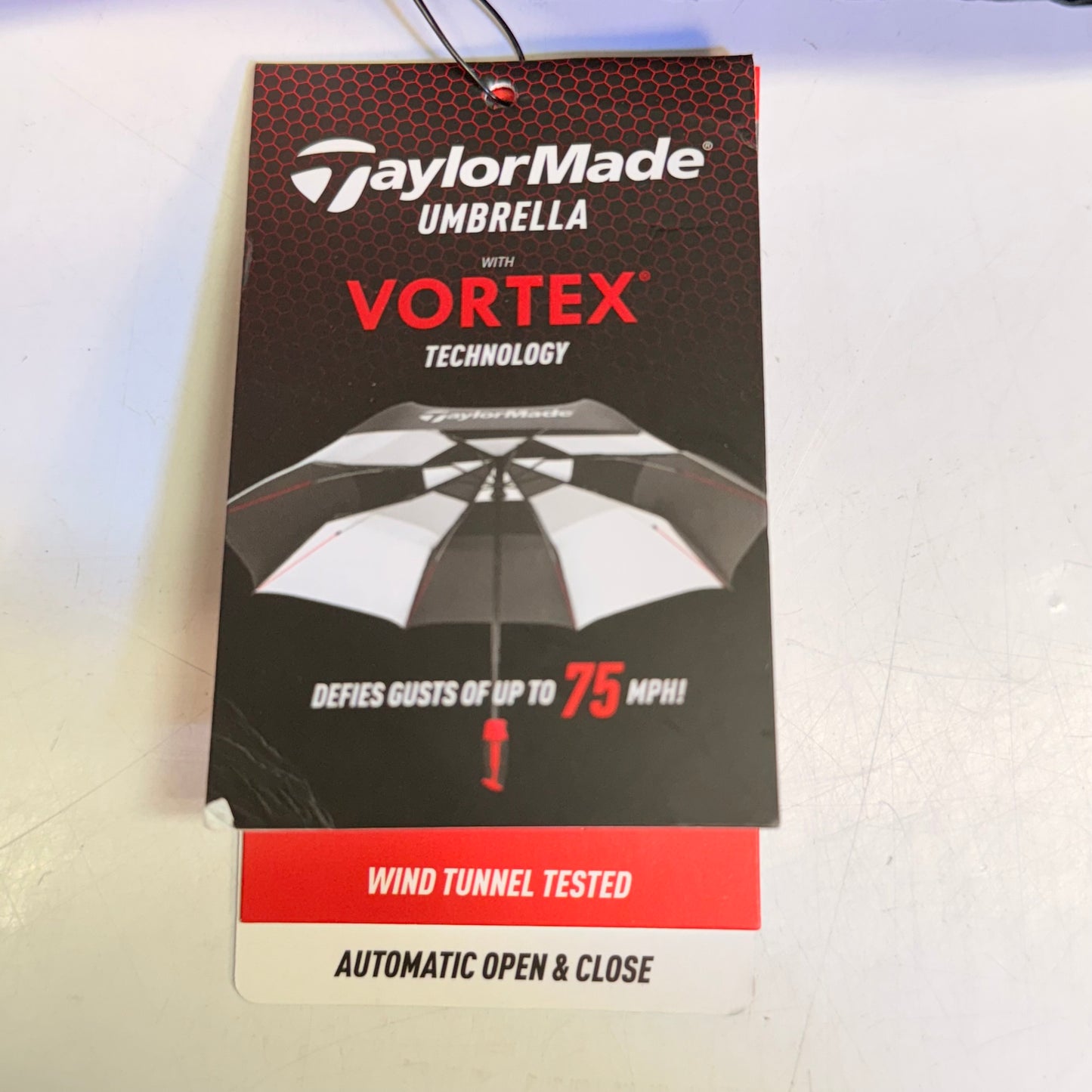 TAYLORMADE Golf Umbrella Vortexvent Compact Technology 47 in Black 2180