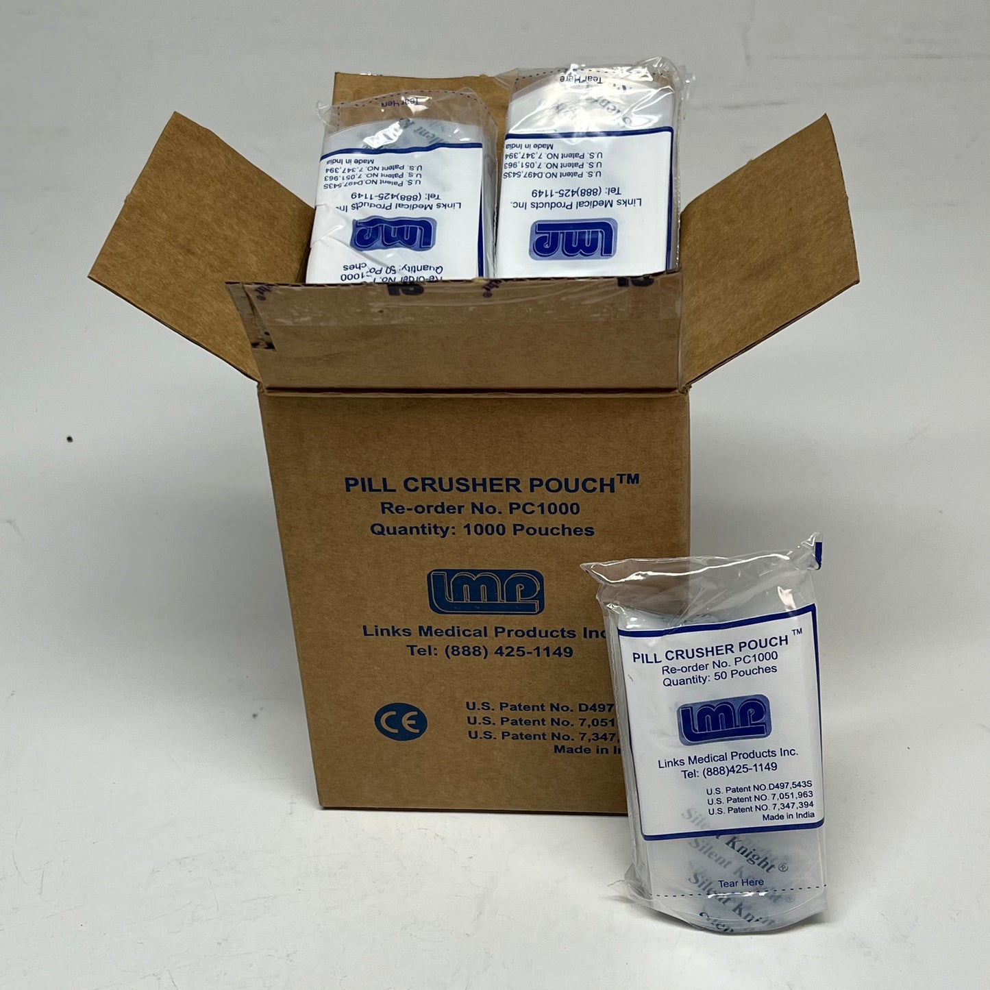 LINKS MEDICAL PRODUCTS  (1000 PACK) Silent Knight Pill Crusher Pouch PC1|000