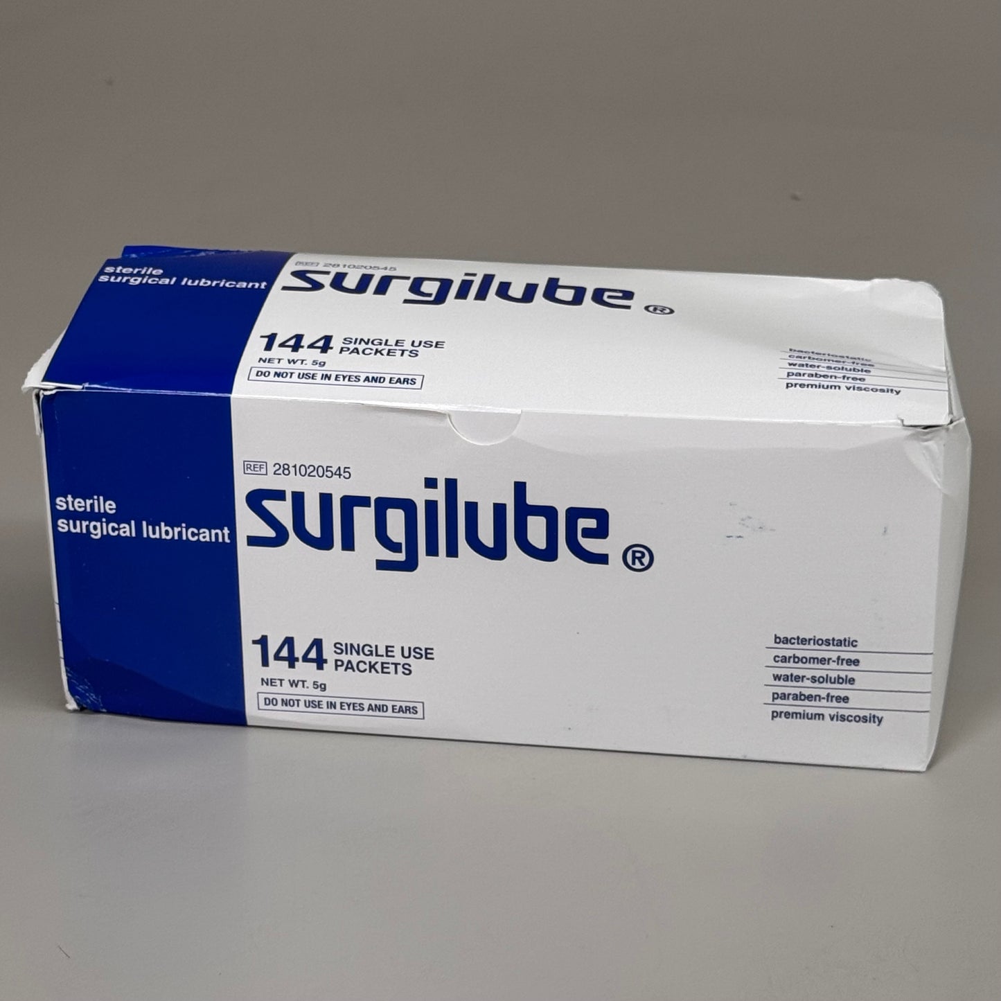 SURGILUBE (144 PACK) Sterile Water-Soluble Surgical Lubricant 5 g BB 04/2027