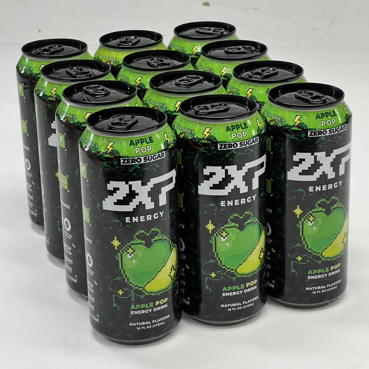 ZA@ APPLE POP (12 PACK) 2XP Energy Drink 16 fl oz. BB 07/28