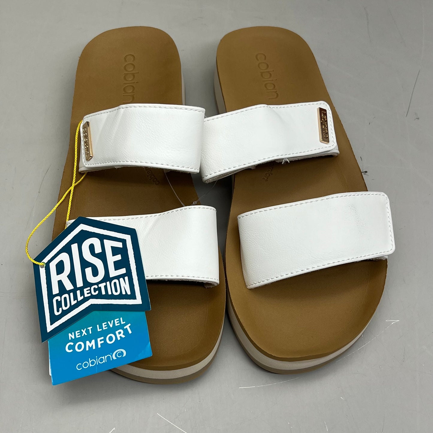 COBIAN Dana Rise Elevated Flatform Style Slide Women's Sz 9 White DNA24-100-09