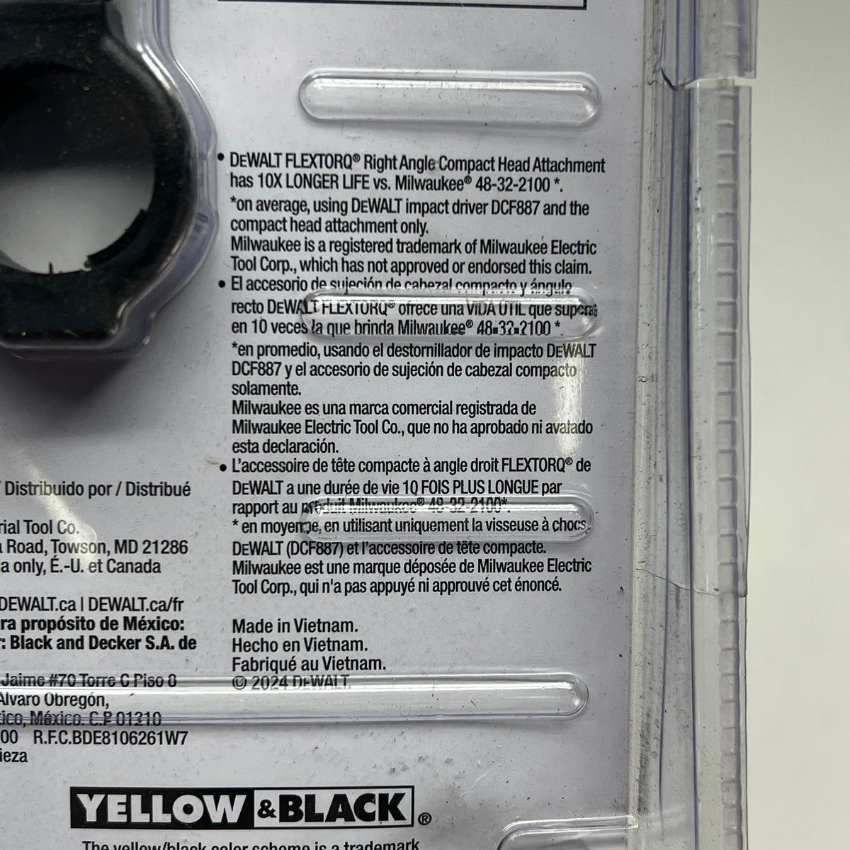 DEWALT Elite Series Impact Drill Attachment  1/4" Hex Shank  Black DWAFEMRA