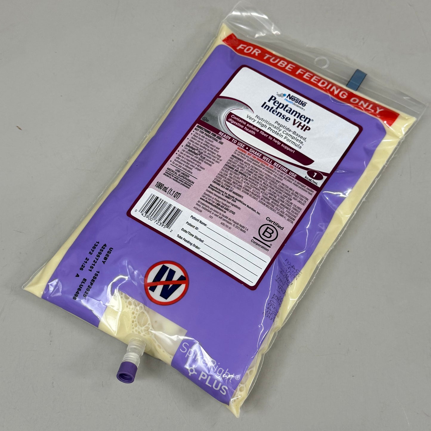 NESTLE (6 PACK) Peptamen Intense VHP Unflavoured Feeding Tube Peptide 1L BB 09/25