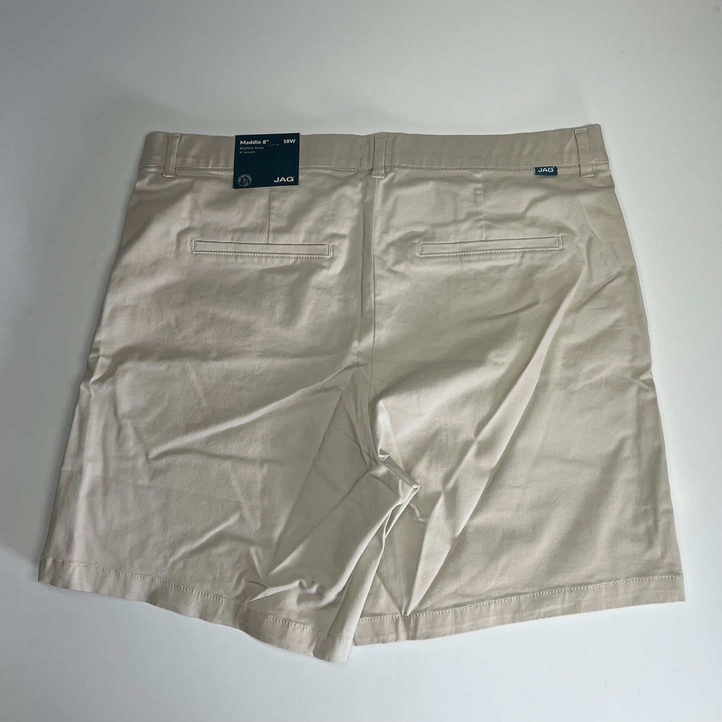 JAG Maddie 8" Pull-on Smoothing Shorts Women's Sz 16 Stone J4314AWL617