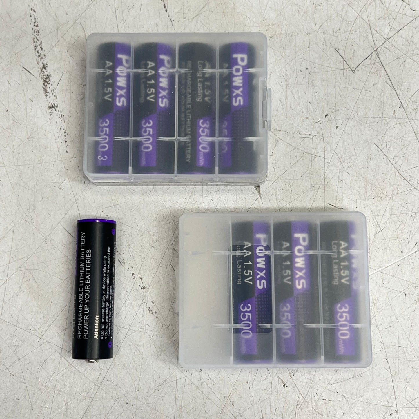 POWXS Rechargeable Lithium Aa Batteries W/ Charger Holds 8 Black X004PBPI3P