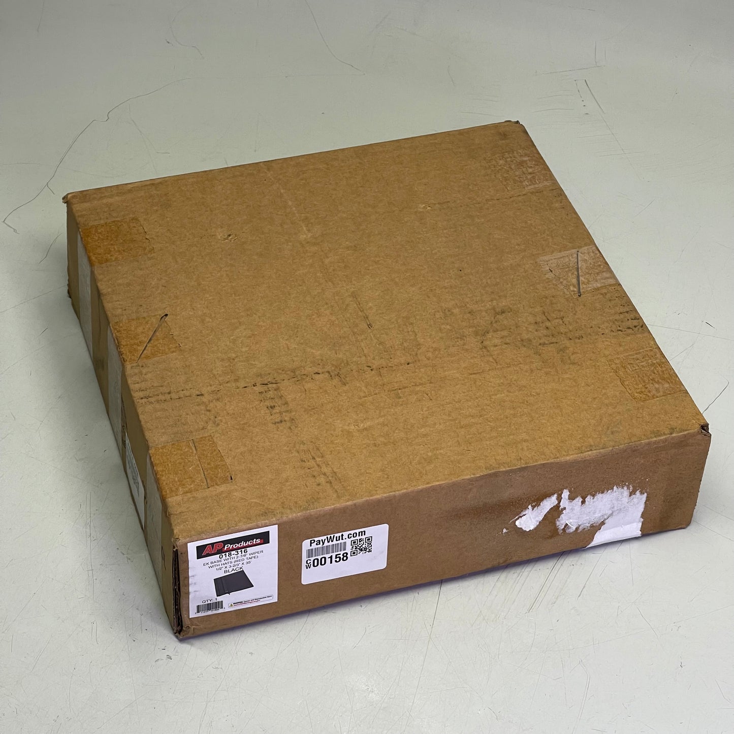 AP PRODUCTS EK Base 2-7/8” Wiper, 1/2”x3-2/3”x35’ Black W/ Red Tape 018-316