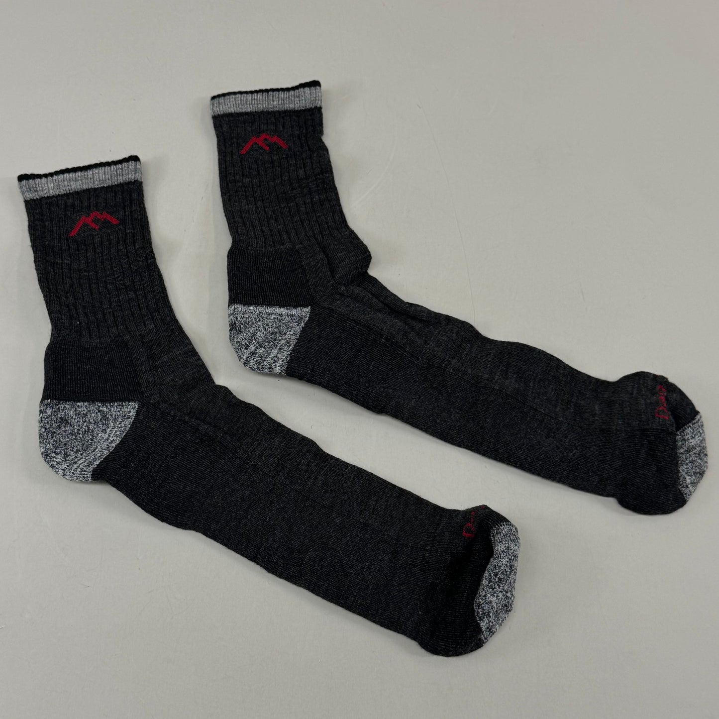 DARN TOUGH Hike/Trek Socks Micro Crew Midweight Merino Wool Men SZ XXL 15-17 Black/Grey