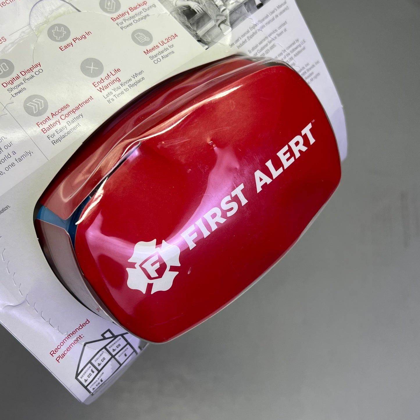 FIRST ALERT Carbon Monoxide Detector 85-Decibel Alarm & Backlit Display 1043691