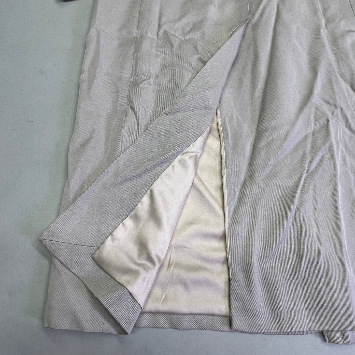 CLUB MONACO Long Trench Coat 100% Lyocell Shell Women's Sz S Light Khaki