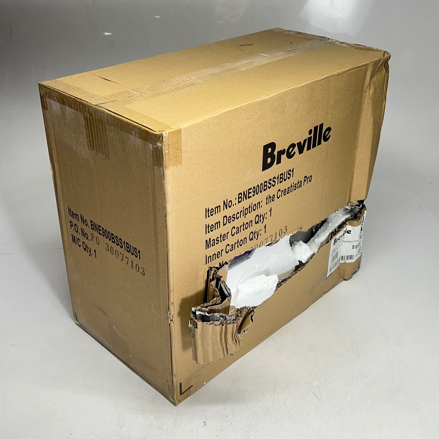 ZA@ BREVILLE Creatista Pro Espresso Machine Brushed Stainless Steel BNE900 BSS (Distressed Box)