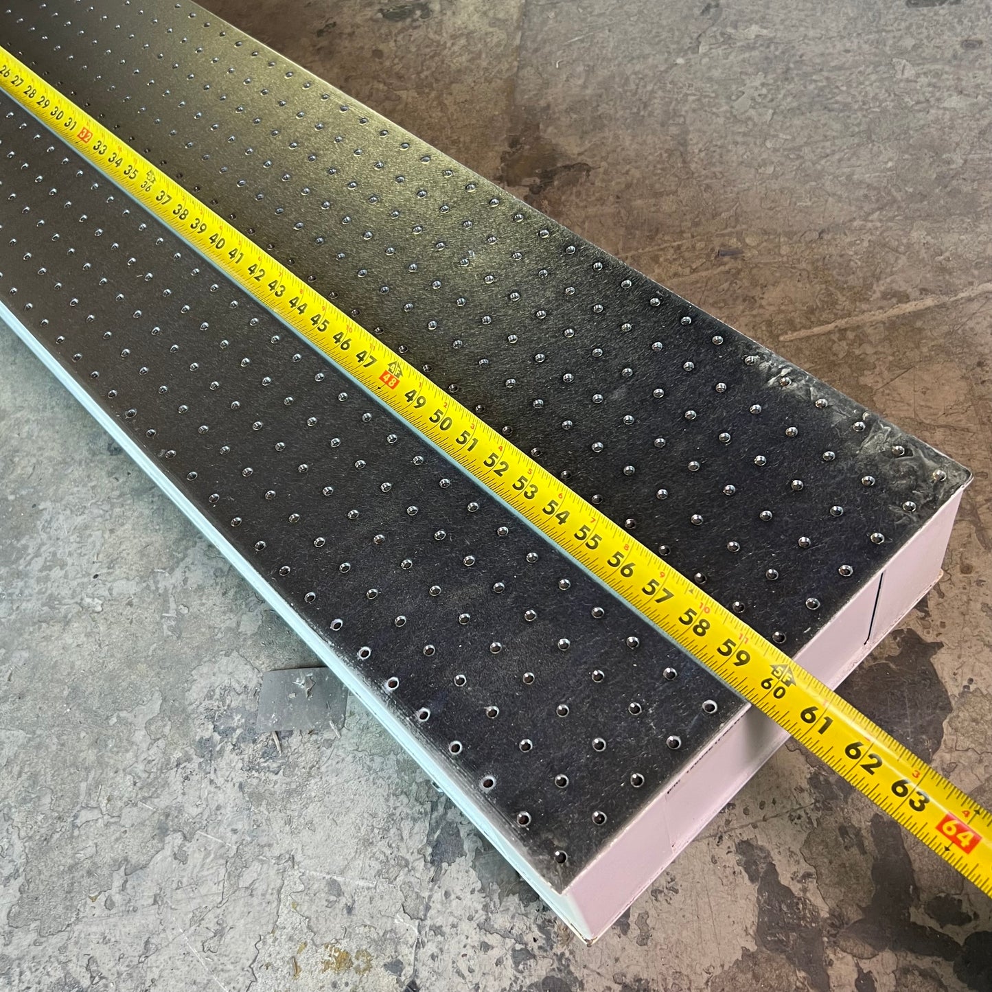 Steel Optical Breadboards 12"W x 60"L x 4"H Grey 2441549 (AS-IS, A Little Damage)