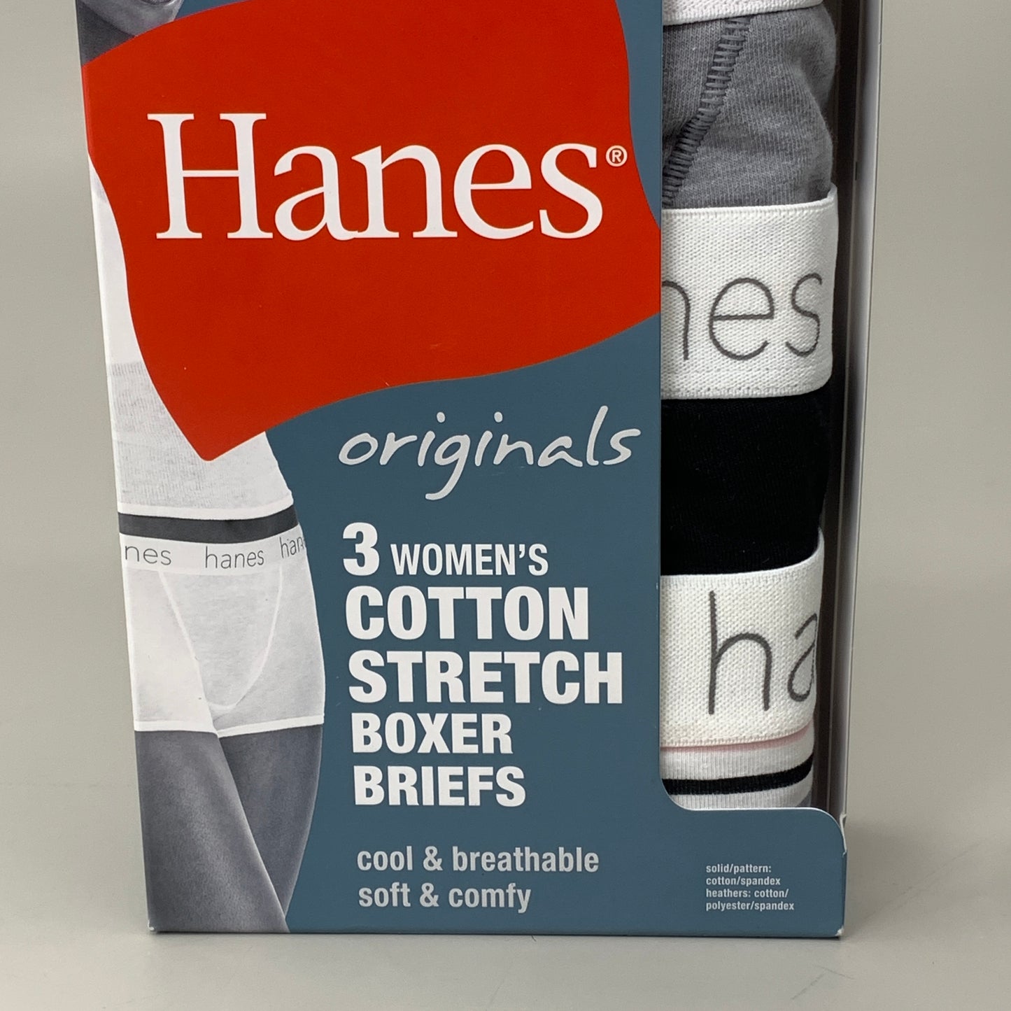 HANES 3 PACK!! Originals Women's Breathable Cotton Boxers